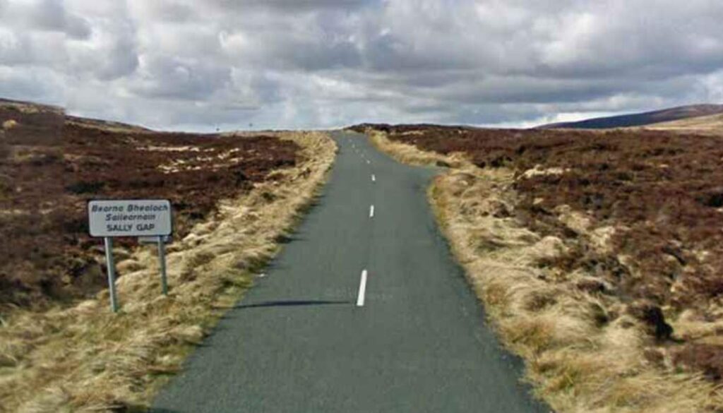 Scenic road through Sally Gap in the Wicklow Mountains, one of Ireland's most famous driving routes